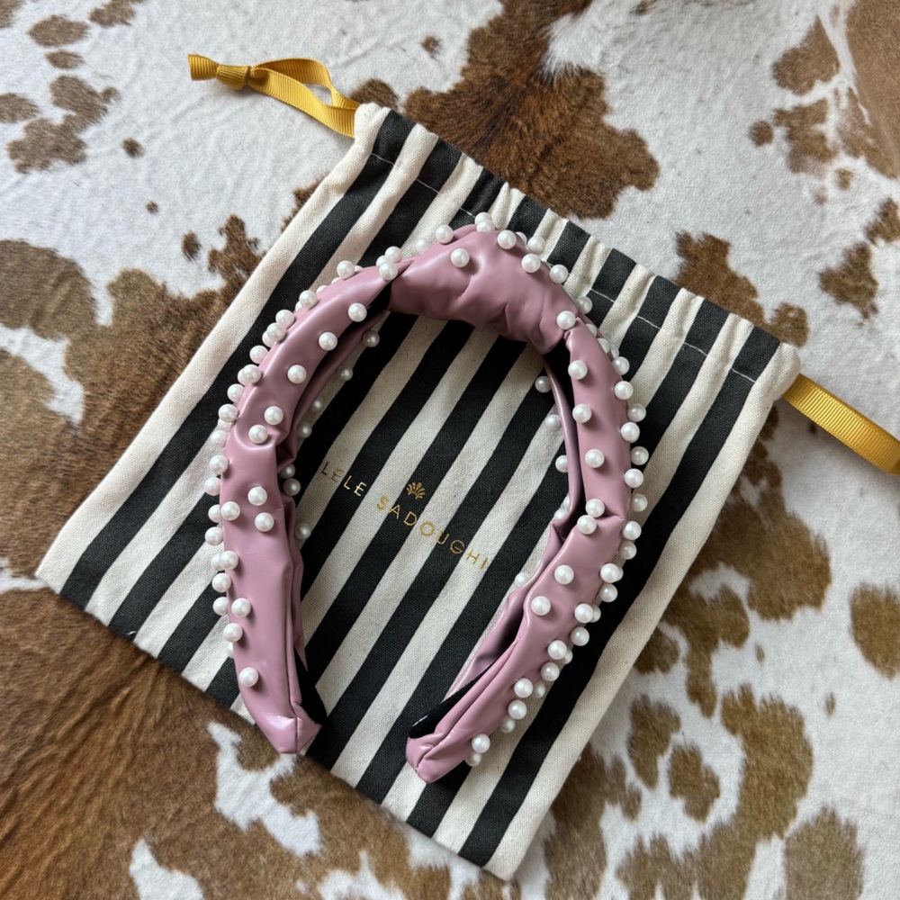 Lele Sadoughi Pearl Pink Knot Headband - Picture 8 of 8